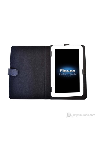 Flaxes FDK-900S Universal 9” Siyah Tablet Kılıfı + TV Bağlantı Kablosu