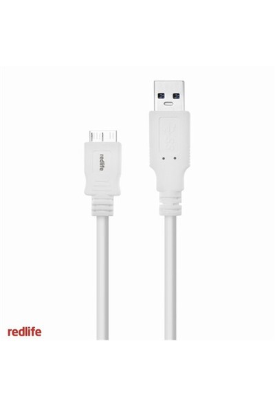 Redlife 1 Metre USB 3.0 Data ve Şarj Kablosu Beyaz - AVK00812