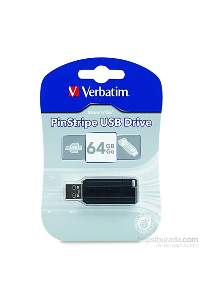 Verbatim Pinstripe 49065 64Gb Usb 2.0 Flash Drive