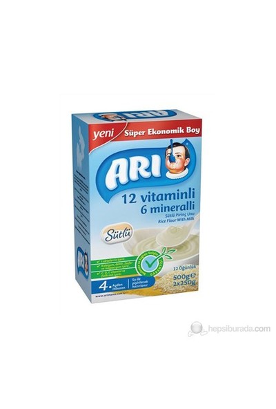 Arı 12 Vitamin 6 Mineralli Sütlü Pirinç Unu 500 Gr