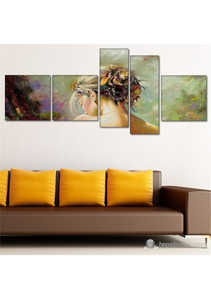 - Back Cleavage - 5 Parçalı Canvas Tablo 180X75cm