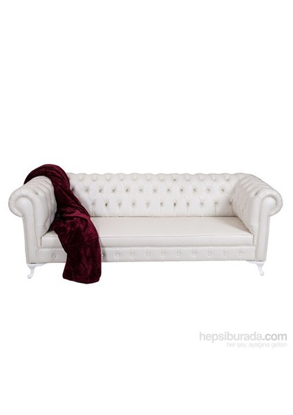 White Leather Chesterfield - Beyaz