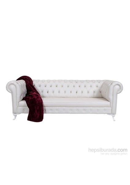 White Leather Chesterfield - Beyaz