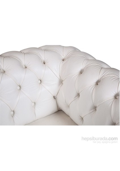 White Leather Chesterfield - Beyaz