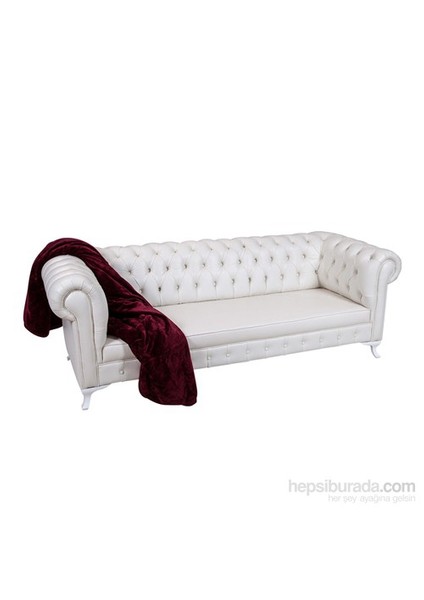 White Leather Chesterfield - Beyaz