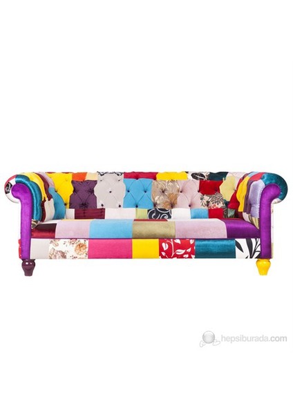 Gökkuşağı Patchwork Chester Kanepe