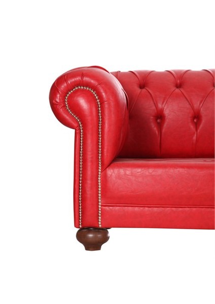 Red Leather Chesterfield