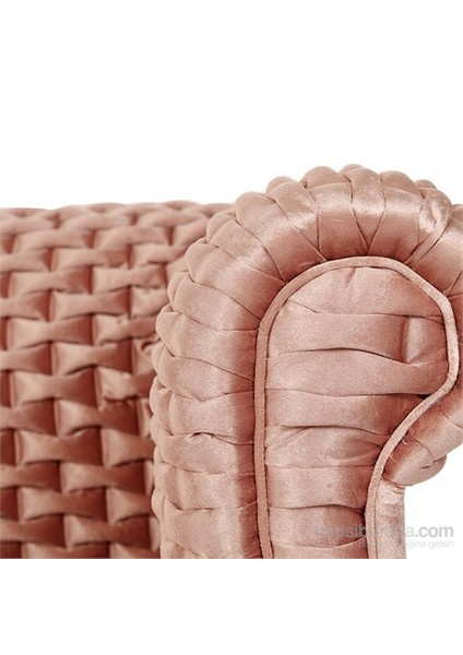 Modern Örgü Chesterfield - Pembe Beyaz