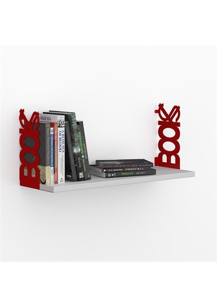Books Raf ve Kitaplık Seti Kırmızı - P.Beyaz