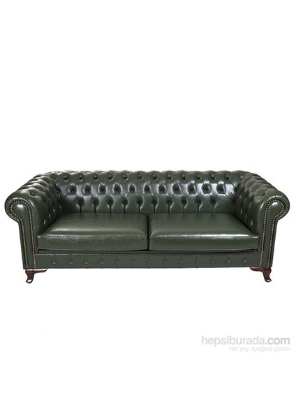 Green Leather Chesterfield