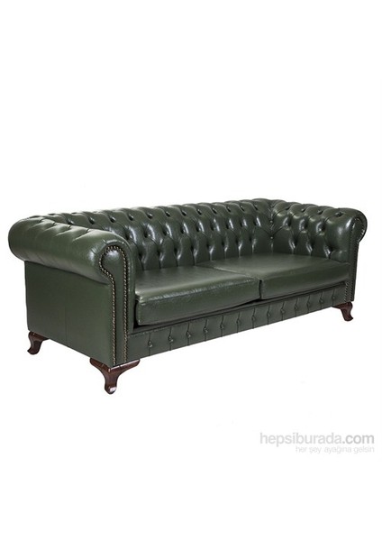 Green Leather Chesterfield