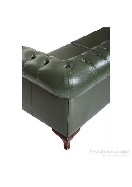 Green Leather Chesterfield