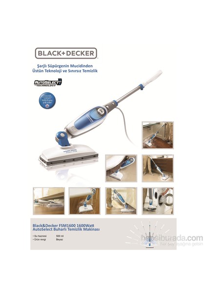 FSM1600 1600Watt AutoSelect Buharlı Temizlik Makinası