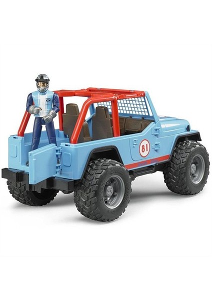 Jeep Cross Safari Aracı Kasklı Pilotu Mavi BR02541