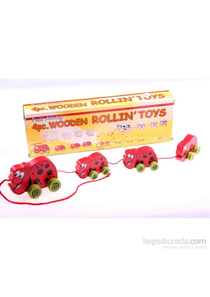 4PCS Wooden Rolling Toys