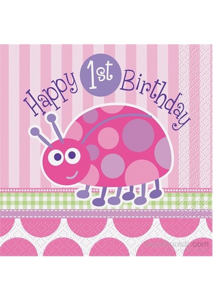 First Birthday Ladybug Peçete 33X33 Cm