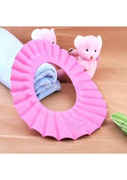 Hepsi Dahice Göz Ve Kulağa Su Kaçırmayan Silikon Banyo Şapkası Pembe Renk