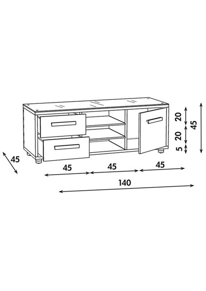 Cf 1400 Kahverengi Tv Sehpası 42''-60''