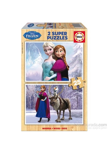 Frozen - 2 X 25 Parça Ahşap Puzzle