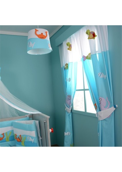 Aybi Baby Aquarium Light Blue Perde