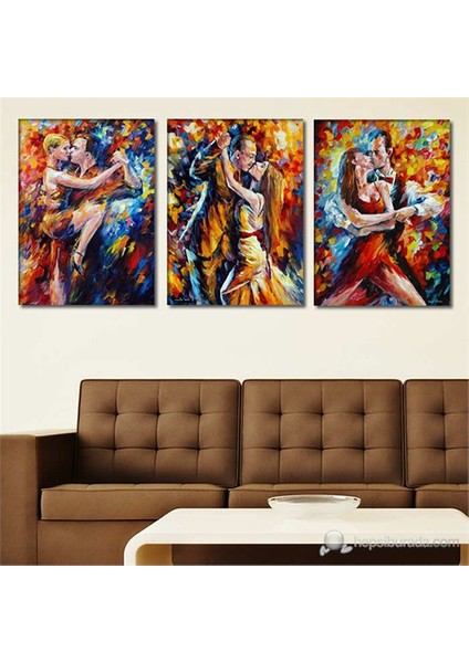 - Dance With Love - 3 Parçalı Canvas Tablo 125X55cm