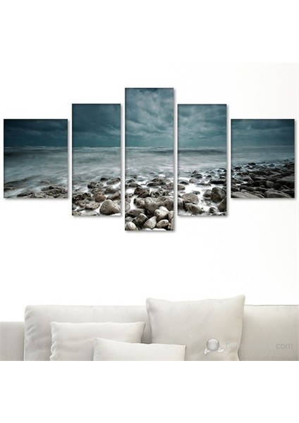- Deniz Taşları 5 Parçalı Tablo - 180X90cm