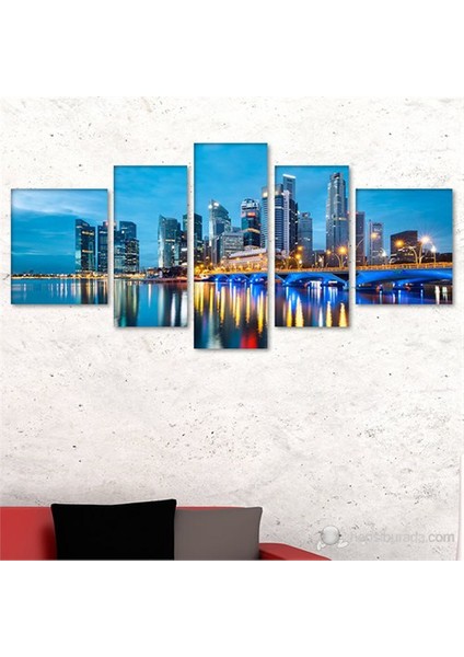 - Singapur 5 Parçalı Tablo - 180X90cm