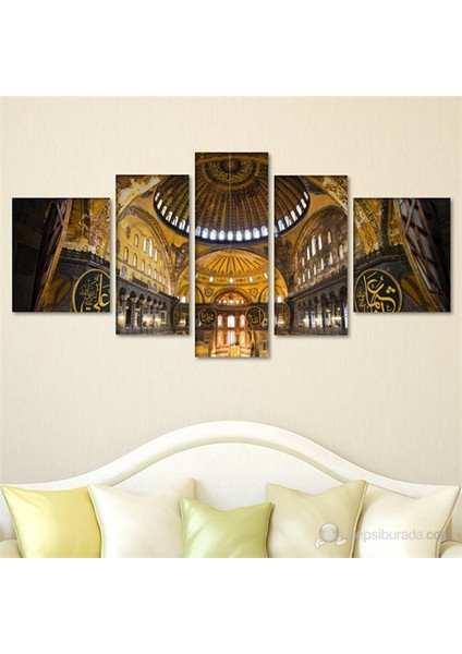 - Ayasofya Cami 5 Parçalı Tablo - 180X90cm