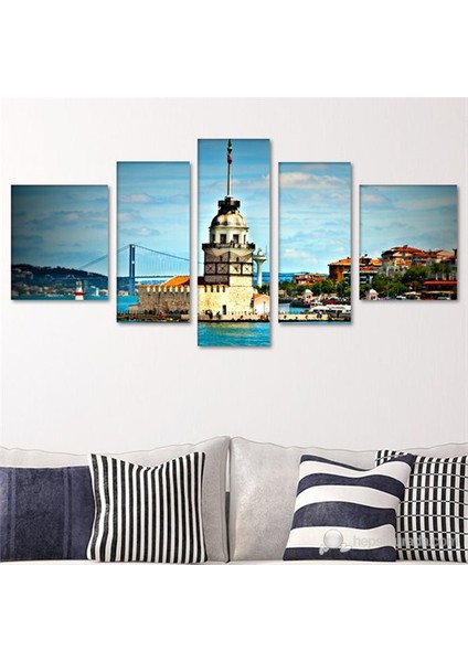 - Kız Kulesi 5 Parçalı Tablo - 180X90cm