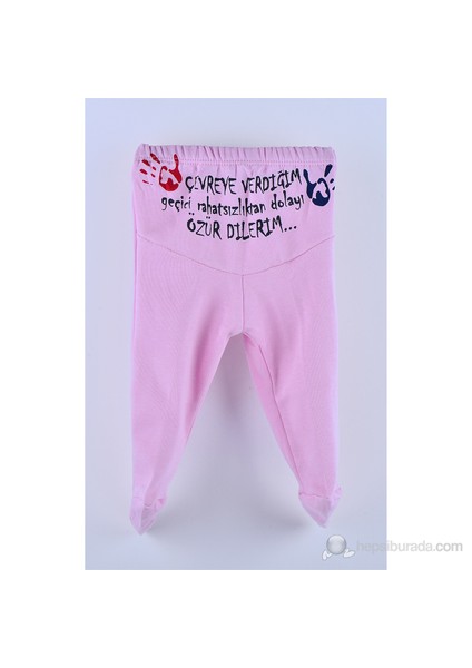Çevreye Verdiğim Rahatsızlık Patikli Pantolon / 0-3 Ay / Pembe