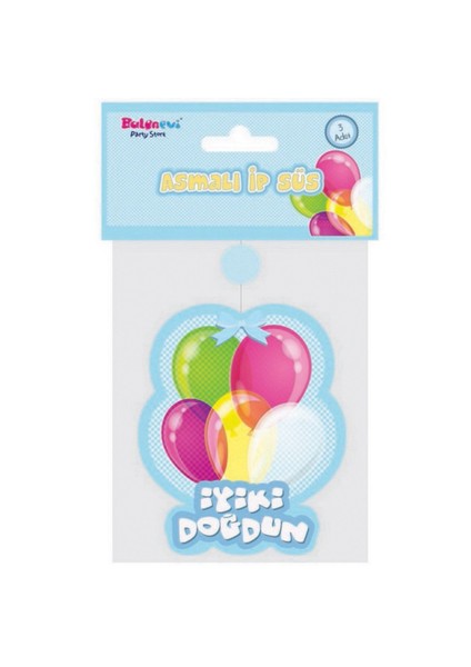 İyi Ki Doğdun Asmalı İp Süs Mavi