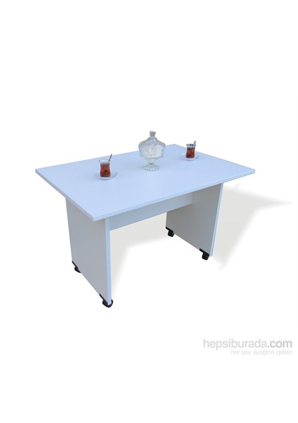 Tekerlekli Sehpa 90X60X60 Beyaz modelleri