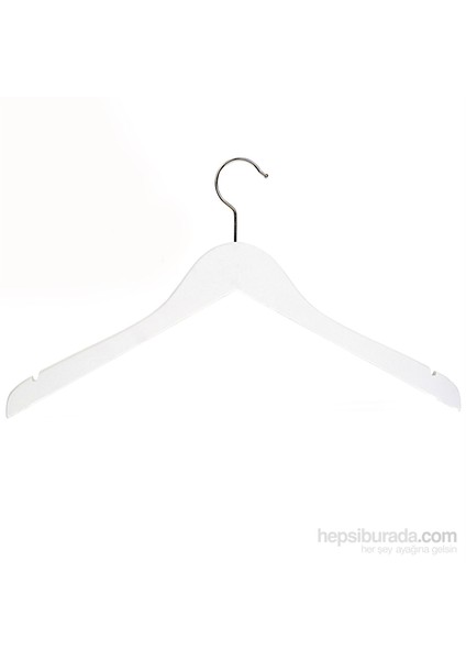 Ahşap Askı 10'Lu 45 Cm Beyaz Kayın Ağacı