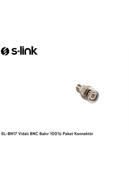 S-link SL-BN17 Vidalı BNC Bakır 50 li Paket Konnektör