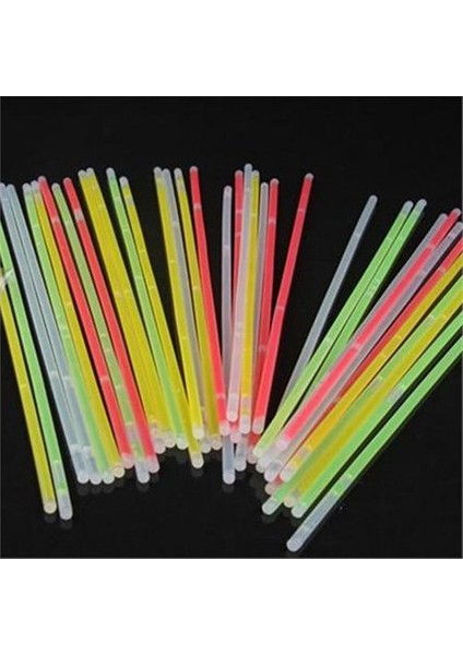 Neonlu Glow Stick Çubuk 100 Adet Karışık Renkli