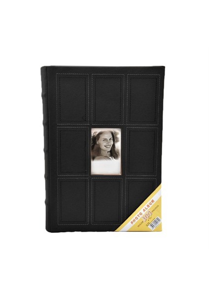 300'Lük Deri Fotoğraf Albümü-Siyah