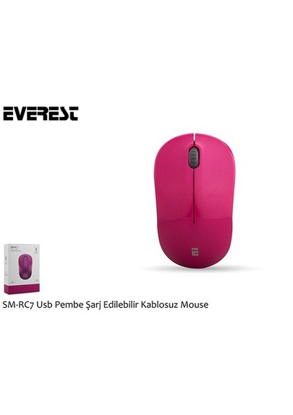 SM-RC7 Usb Pembe Şarj Edilebilir Kablosuz Mouse