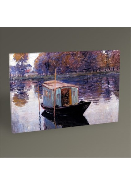 Claude Monet ''Yüzen Atölye'si'' Tablo 45X30