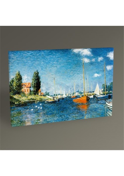 Claude Monet Argenteuil'De Kirmizi Tekneler 30 x 20