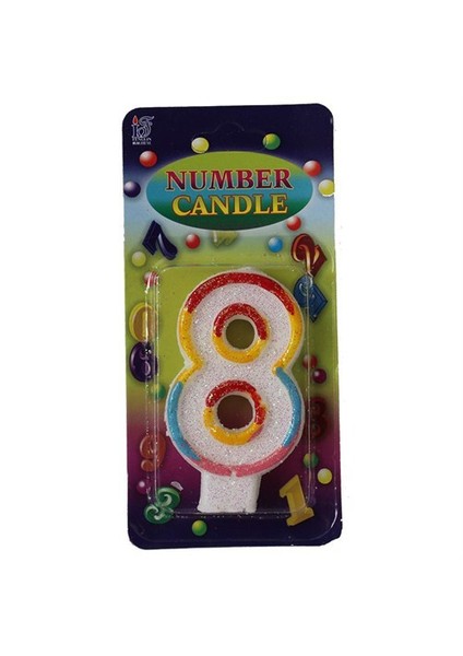 8 Rakamlı Numaralı Parti Mumu
