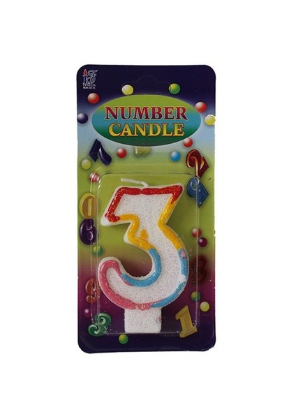 3 Rakamlı Numaralı Parti Mumu