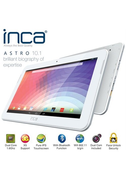 Astro 32GB 10.1" IPS Beyaz Tablet + 4 Adet Aksesuar Hediye