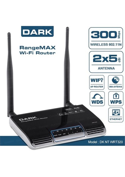 RangeMAX WRT320 802.11n 300Mbit 2x5dBi Antenli Kablosuz Router/Access Point (DK-NT-WRT320)