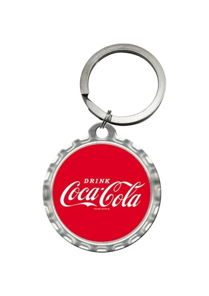 Nostalgic Art Coca Cola Logo Yuvarlak Anahtarlık (4 Cm)