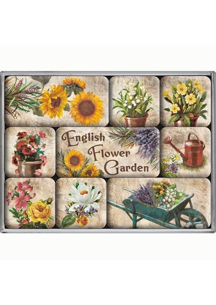 Nostalgic Art English Flower Garden Magnet Set (9 Parça)