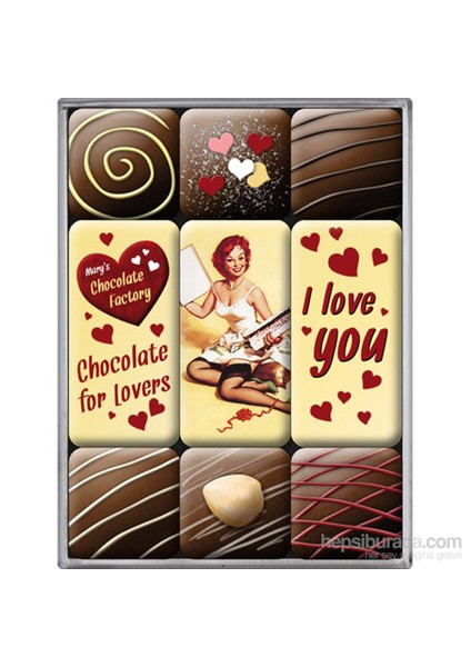 I Love You Chocolate Magnet Set (9 Parça)