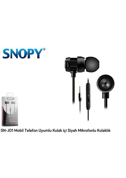 Sn-J01 Mobil Telefon Uyumlu Kulak İçi Gümüş Mikrofonlu Kulaklık