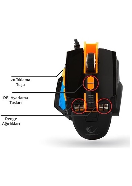 SMX-R4 Usb Siyah 4800 Dpi Makrolu Oyuncu Mouse