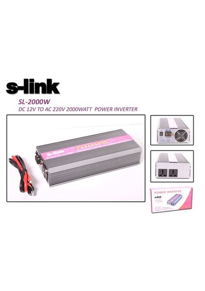 Sl-2000W 2000W Dc12v-Ac230v İnverter