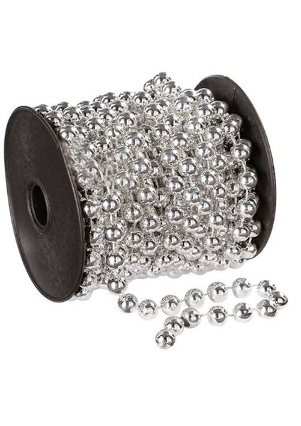 Gümüş Renk Makara Boncuk Zincir Süs